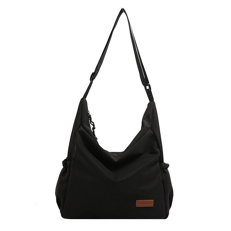 

Large capacity canvas crossbody bag women s light storage backpack leisure sports fitness bag one-shoulder college student messenger bag чёрный