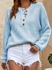 [Cozy Sweater] Soft & Comfortable Women's Cozy Pink Sweater | Casual Crew Neck, Long Sleeve Pullover for Fall/Winter, Button Details