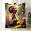 New Arrival Cute Black Girl Printed Flannel Blanket Couch Soft Cozy Lightweight Luxury Bed Blanket for Daughter Wife Nice Gifts
