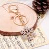 Christmas Snowflake Metal Keychain Set: Exquisite Small Hollow Gold Pendants