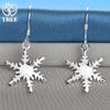 925 Sterling Silver Snowflake Drop Earring Jewelry