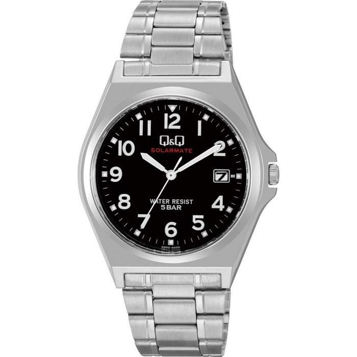 [Citizen Q&Q] Watch Q&Q Analog Solar Date Metal Band Black Dial H060-205 Men s Silver Silver/Black