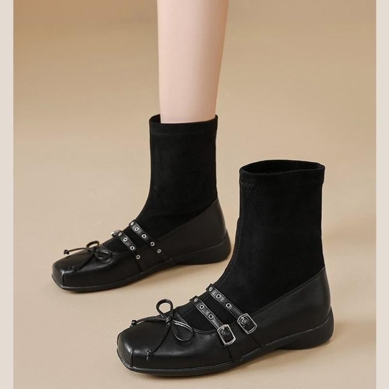 

Fashion Women s 2025 New Autumn and Winter British Style Platform Booties 40 чёрный