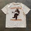 Funny Bigfoot Fishing Shirt, I'd Rather Be Fishing Tee for Men Women