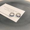 Korean Style Blue Crystal Ear Clips for Women - Trendy, High-End Earrings