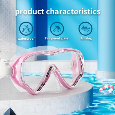 Lunettes de Natation Professionnelles Enfant Masques de Snorkeling Plongée Masque de Plongée Scaphandre Plongée Libre Monture Large Anti-buée