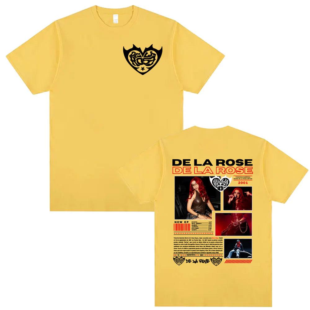 Singer De La Rose New Album Tour Graphics Tshirts Men Women High Street Hip Hop Summer Shirt Casual 100 Cotton Loose T Shirt
