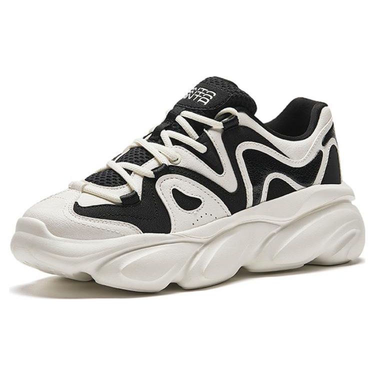 Anta Meow Meow Shoes Comfortable Durable Low Top Casual Shoes Women sneaker Black White 122348886-3