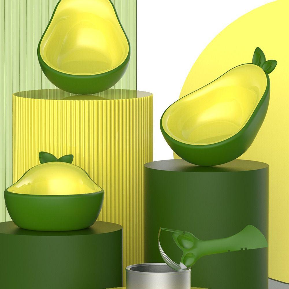 3-in-1 Avocado Pet Bowl Anti Spill Pet Feeder Easy To Clean Cat Drinking Bowl  For Cat Dog