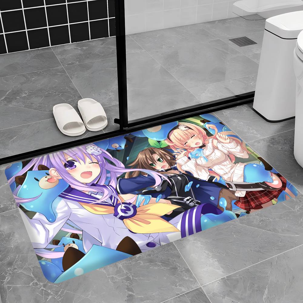 Anime Hyperdimension Neptunia Floor Mat Rectangle Anti-slip Home Soft Badmat Front Door Indoor Outdoor Mat Welcome Doormat