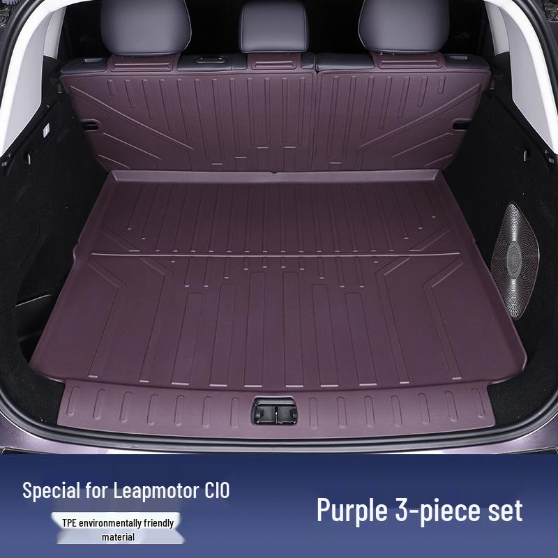 Compatible with 25-26 Leapmotor C10 Models: TPE Floor Mat & Trunk Mat, Dirt-Resistant, Wear-Resistant, Original Car Color Coverage.