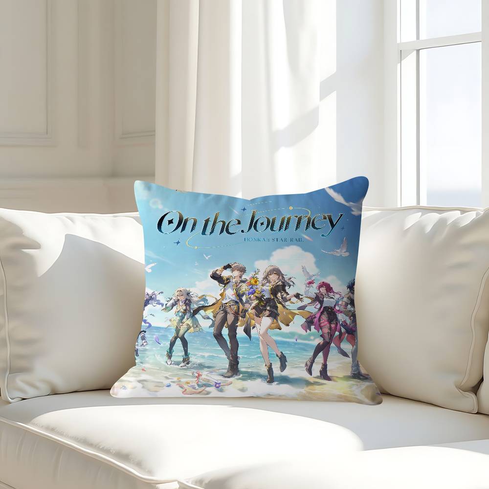 

H-Honkai Star Rail Pillow Case Removable Washable Cushion Cover – All-Season Soft Linen 16x16Inch