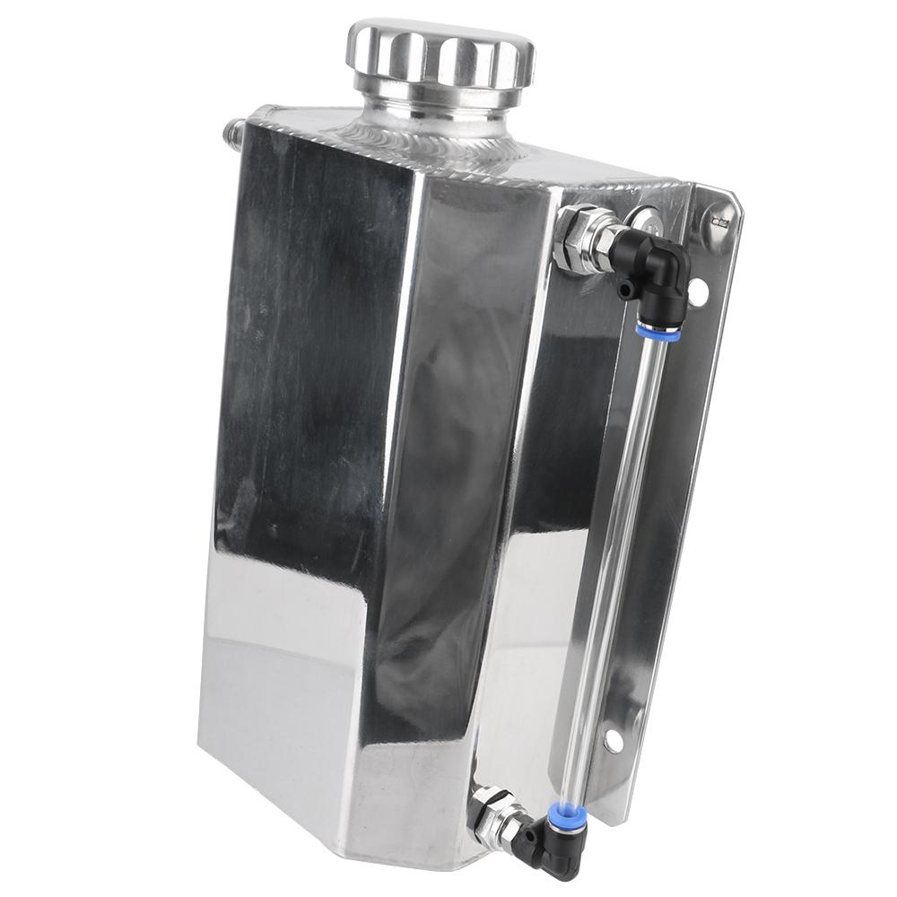 Car Oil Catch Tank Auto Accessories Spuare Bottle Universal Fuel Gas Catch Can 2L Aluminum Alloy Coolant Radiator Overflow Reservoir Tank