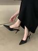 fashion Fashion Women Sandals 2024 New Arrivals Party Pumps Stiletto Thin High Heels Silver Black Dress Shoes Woman Size 35-39 Wedding