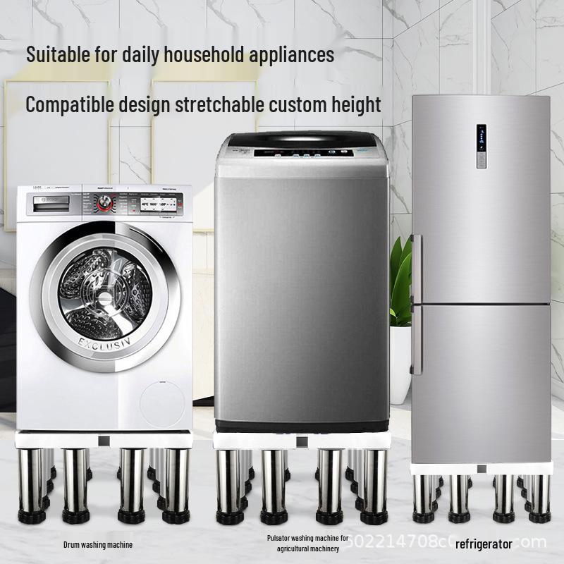 Universal Washing Machine & Refrigerator Stand with Stainless Steel Wheels