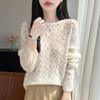 Damen 100% Merinowolle Pullover Rundhalsausschnitt Ausgeschnitten Pullover Neue Mode Jumper Frühling Herbst Kaschmir Pullover Damen Strickoberteile