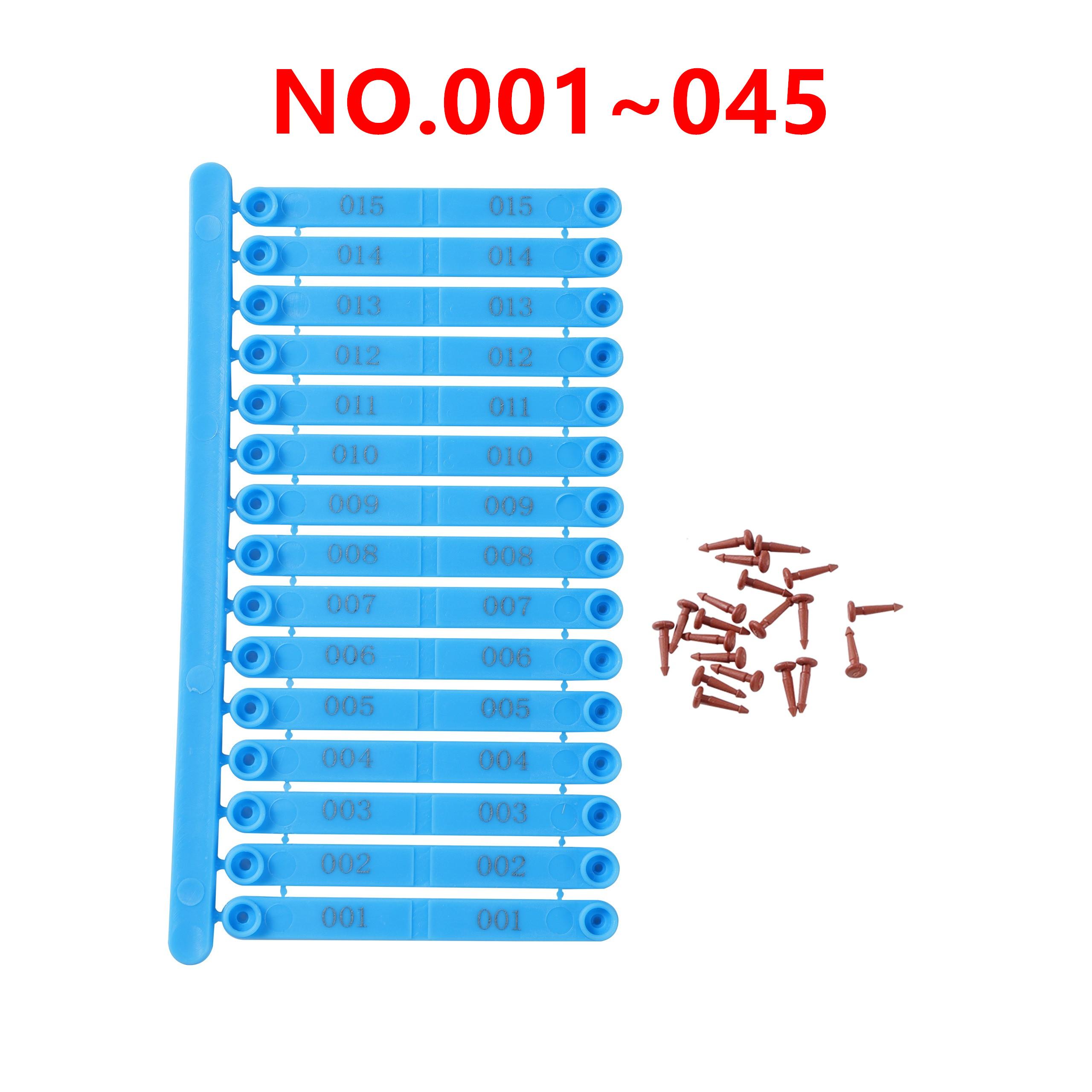 

Идентификационное кольцо для куриных крыльев Птица Перепел Голубь Утка Гусь Идентификатор куриных крыльев Птицеферма Кольцо для цыплят №001~045 синий