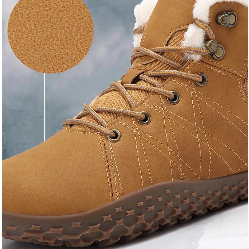 Neue Winter Herrenstiefel Wasserdichte Schneestiefel Outdoor Rutschfest Barfußstiefel Winter Warm Lässige Sneaker Plüsch Warme Baumwollschuhe