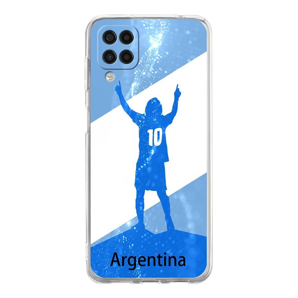 Argentina Vlajka Fotbal 10 Pouzdro na telefon Pro Samsung Galaxy A51 A71 A21S A12 A11 A31 A41 A03S A13 A33 A73 A53 A52 A32 5G Průhledný kryt