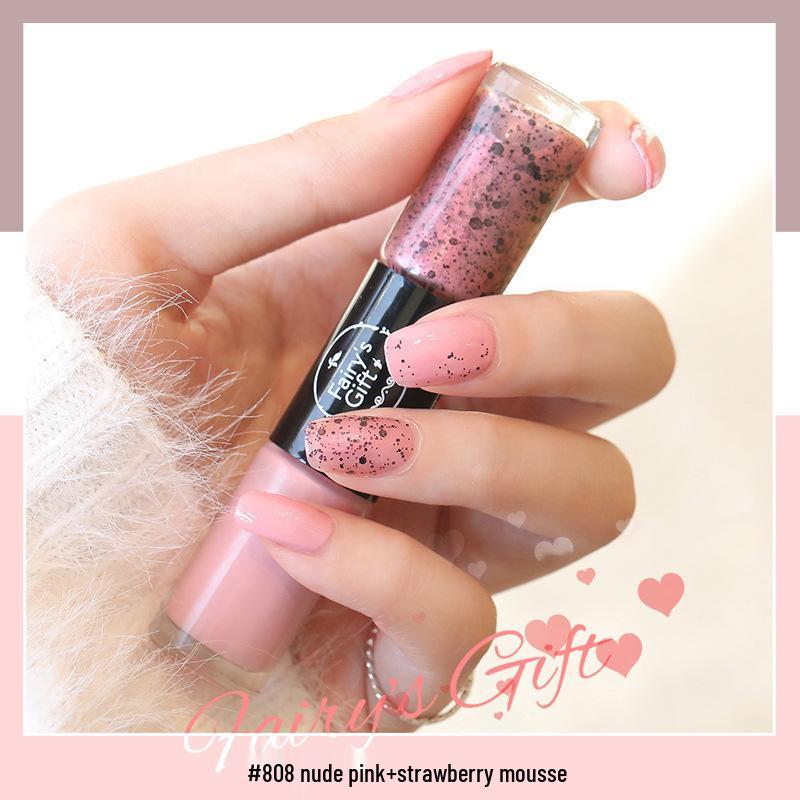 Two-Color Quick-Drying Nail Polish with Large Glitter