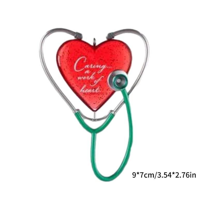 Heart Stethoscope Hanging Ornament Christmas Festive Unique Heart Stethoscope Hanging Ornament