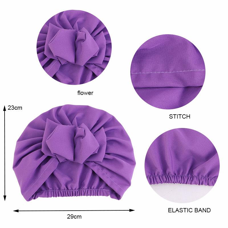 Women Bowknot Turban Elastic Beanies Pleated Chemo Cap Hijab Muslim Headwear Stretch Hair Loss Head Cover Scarf Wrap Bonnet Hat