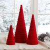 Velvet Christmas Cone Tree Decorations Christmas Flocked Tree Table Centerpiece