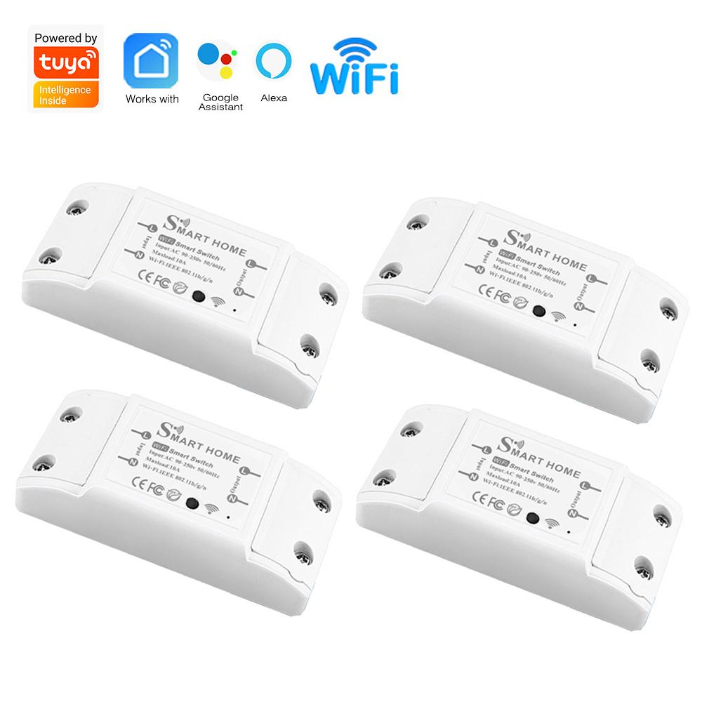 Wifi Smart Switch Wireless Remote Switch Breaker Domotic LED Light Controller Module Smart Life Tuya APP Works with Alexa Google