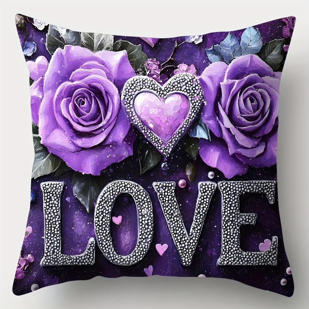 Elegant Purple - themed PillowcasesLiving room sofa cushion cover, soft and comfortable, bedroom room decoration