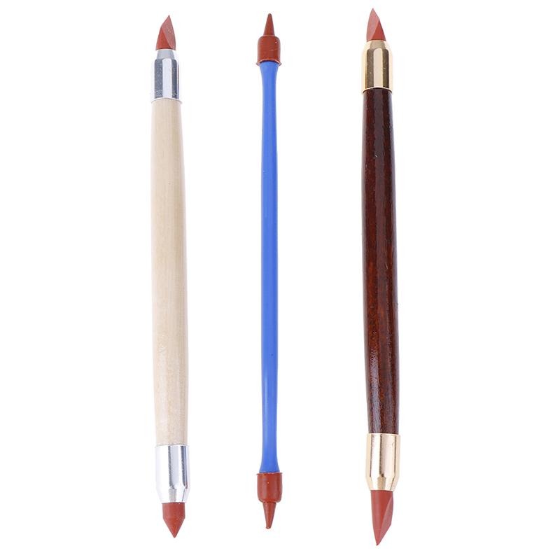 3Pcs Silicon Rubber Shaper Pen Double-Head Pottery Clay Sculpture Shaping Tools