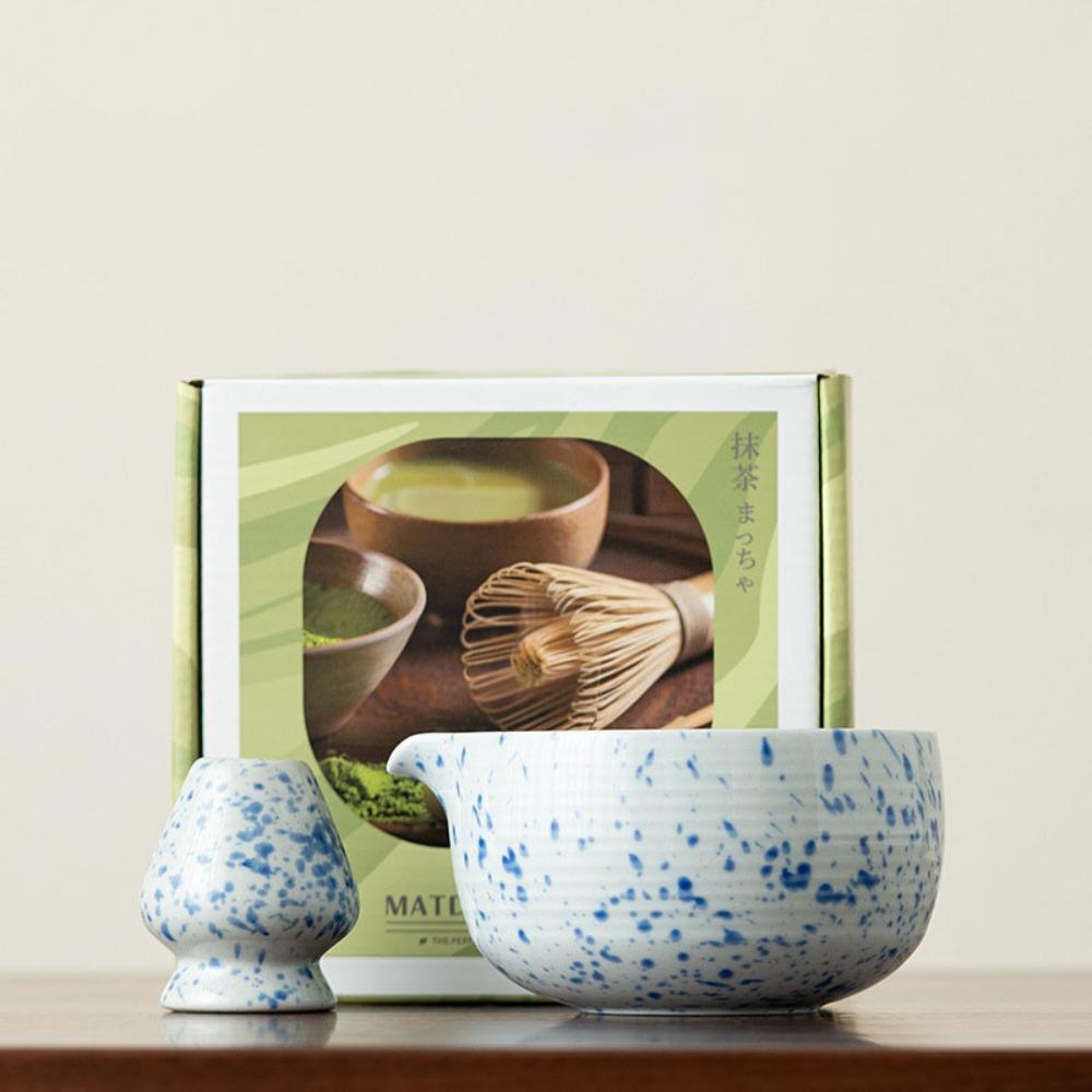 Großer Kapazität Matcha-Halter Keramik Matcha-Zubereitungstasse Matcha-Besen Teezubereitungswerkzeuge