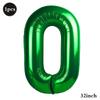 32 Inch Green Number Foil Balloons 0-9 Jungle Safari Theme Soccer Party Decor Kid Boy 1st Birthday Dinosaur Baby Shower Supplies