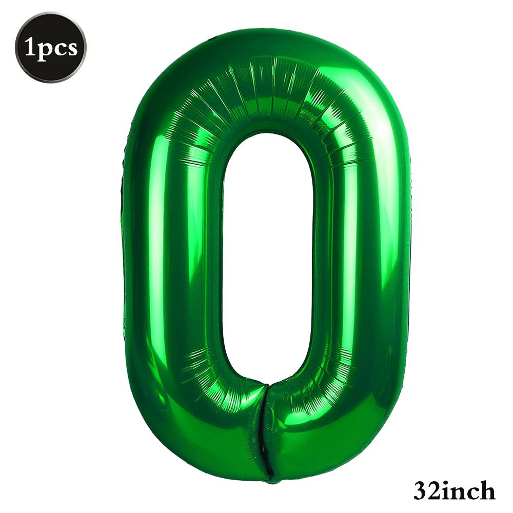 32 Inch Green Number Foil Balloons 0-9 Jungle Safari Theme Soccer Party Decor Kid Boy 1st Birthday Dinosaur Baby Shower Supplies