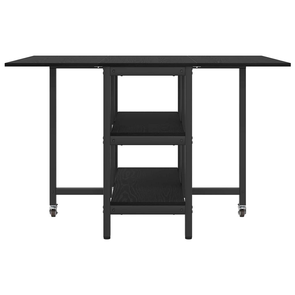 Dining Table 122 x 80 x 76.5 cm Particleboard Black Oak