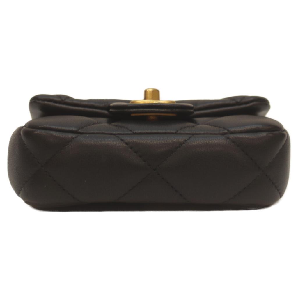 CHANEL AP2271 #31 Black Ram Mini Chain Clutch Chain Shoulder Shoulder bag blackUsed