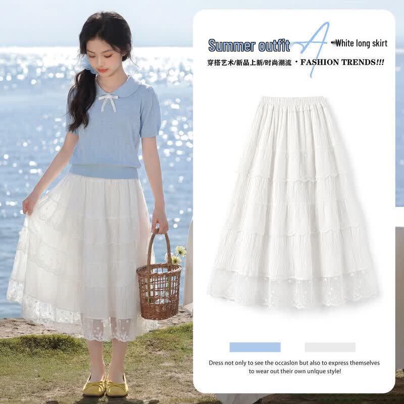 Moonkids Girls  2026 Summer Short Sleeve Princess Dress Set 130cm