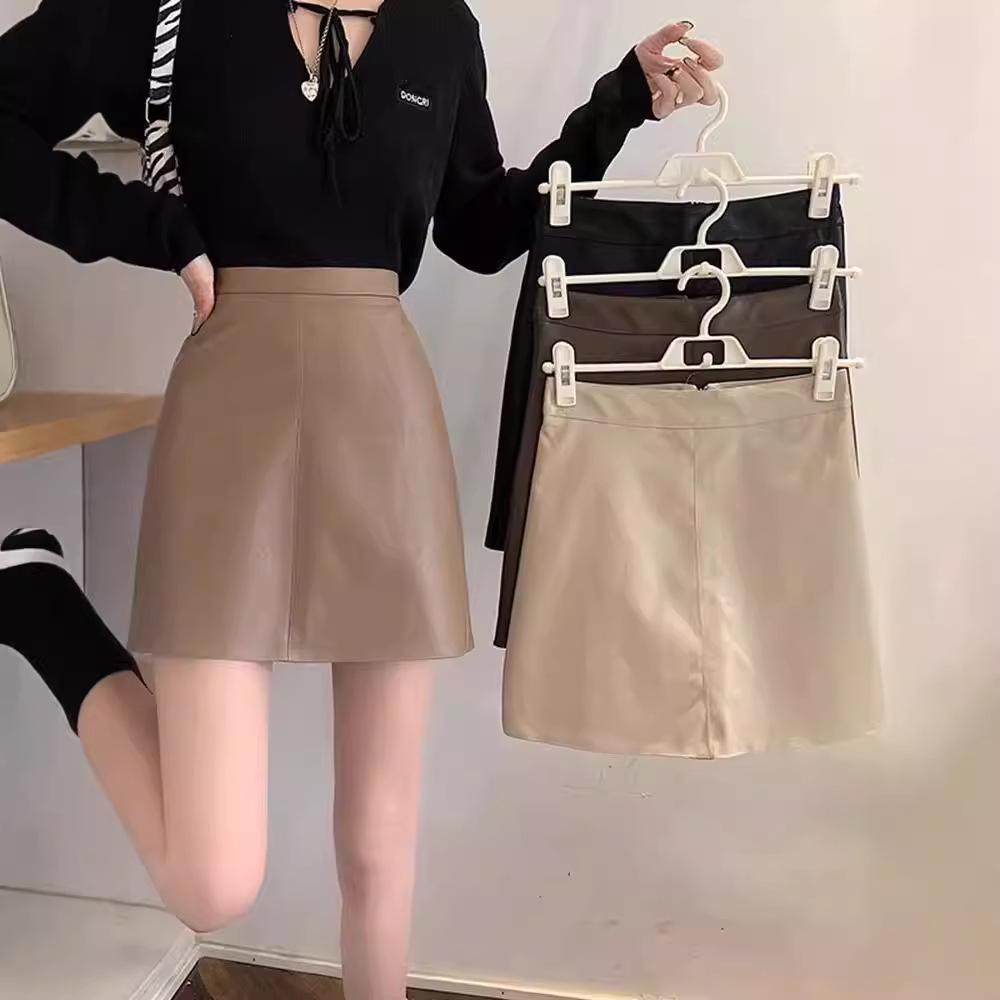 

Women s PU Leather High Waist A-line Bodycon Midi Skirt - Autumn/Winter 2024 XL