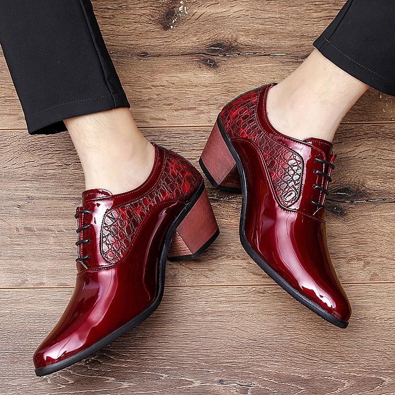 High-End-Marke Herrenschuhe aus echtem Leder Herrenschuhe für formelle Anlässe Herrenschuhe für die Hochzeit Rote High Heels Luxus Herren Business-Schuhe