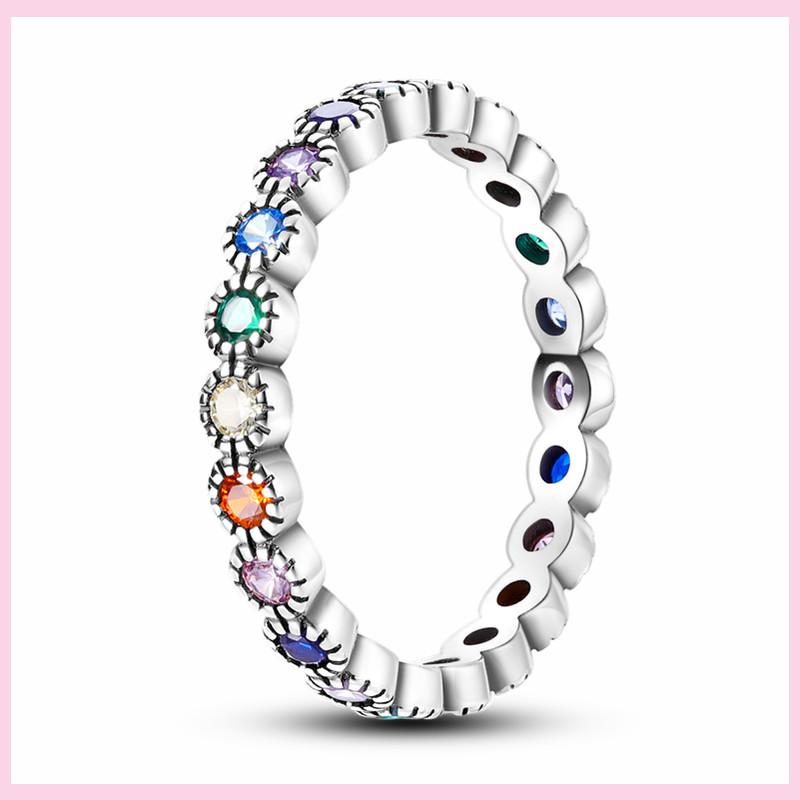 NEW Fashion 925 Silver Simple Infinity Finger Ring For Women Sparkling Twisted Stackable Rings Popular Anillo Engagement Jewelry
