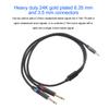 3.5mm 1Celsius8 Inch Male To Dual 6.35mm 1Celsius4 Inch TS Male Cable Stereo 1Celsius4 To 1Celsius8 Cable for Amplifier Mixer