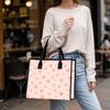 Pink Heart Pattern Tote Bag Fashion Portable Daily Use Handbag