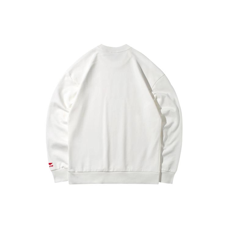 Li Ning Sweatshirts Men's Ivory Crew Neck Moderate Regular AWDQD01-1