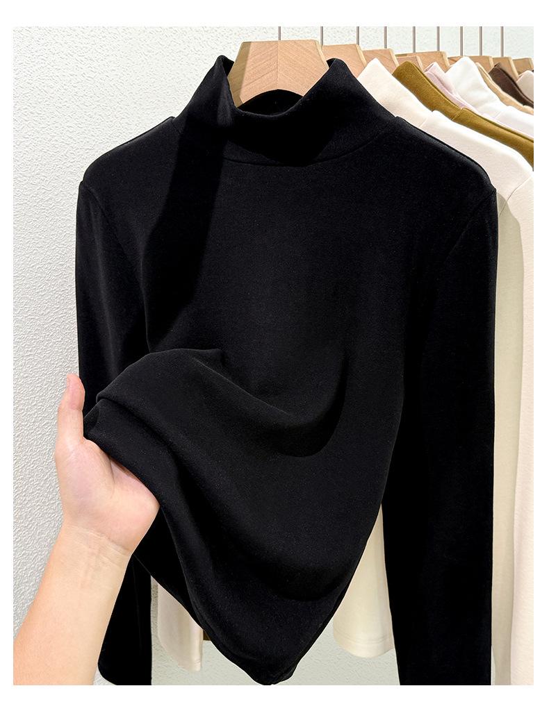 Women's 2025 Warm High-Neck Base Layer Top, Thickened Silk with Lambswool Lining