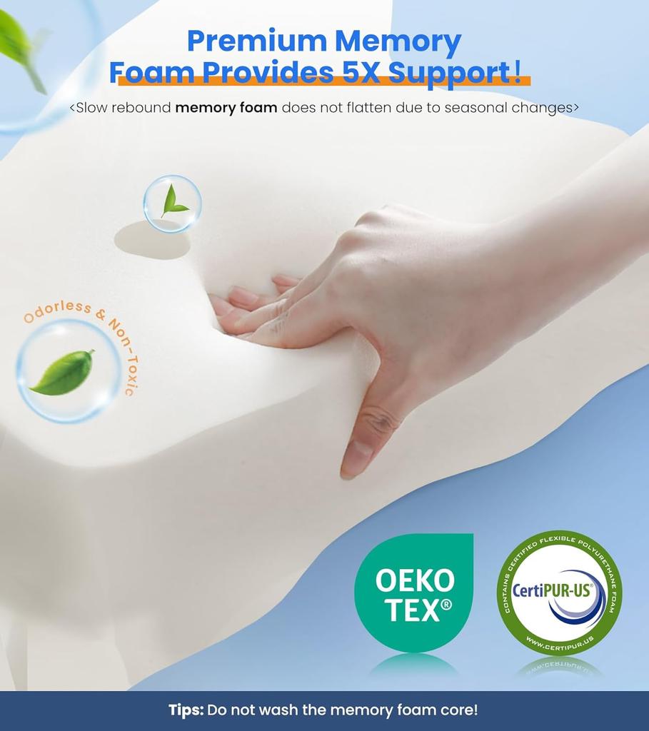 Super-cooling and Pain-relieving Pillow for Neck Support, Adjustable Neck Pillow for Comfortable Sleep