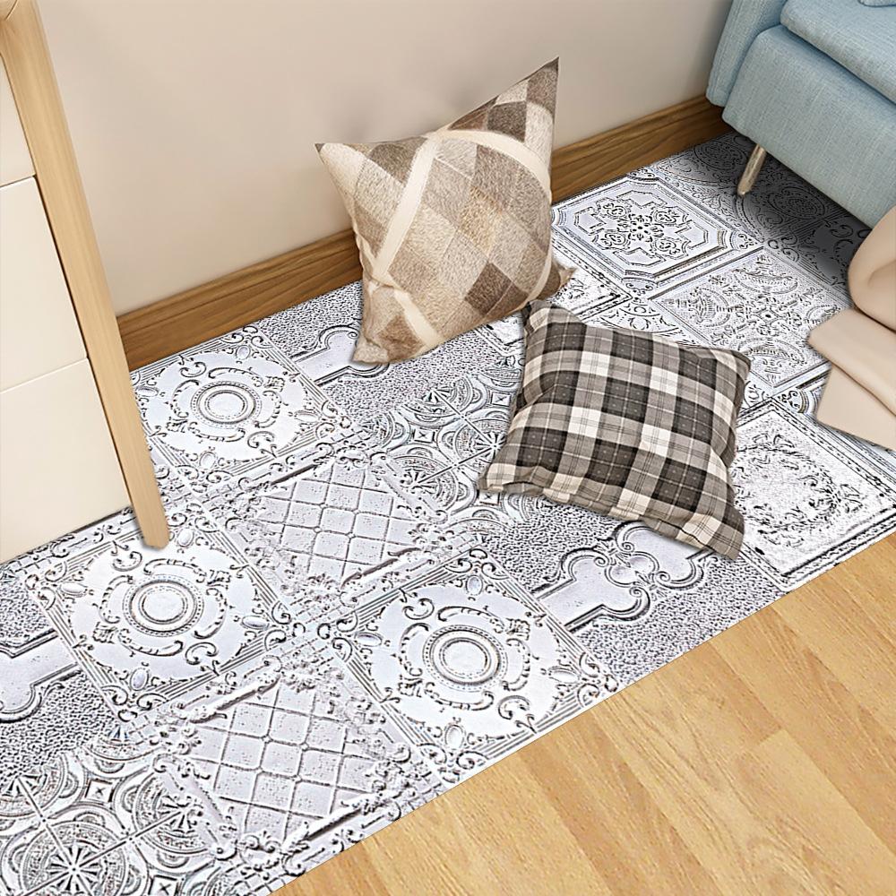 10 Pezzi Adesivi per Piastrelle da Pavimento Opache con Motivi Vintage Antiscivolo Impermeabili Autoadesivi Decalcomanie per Pavimento Bagno Cucina
