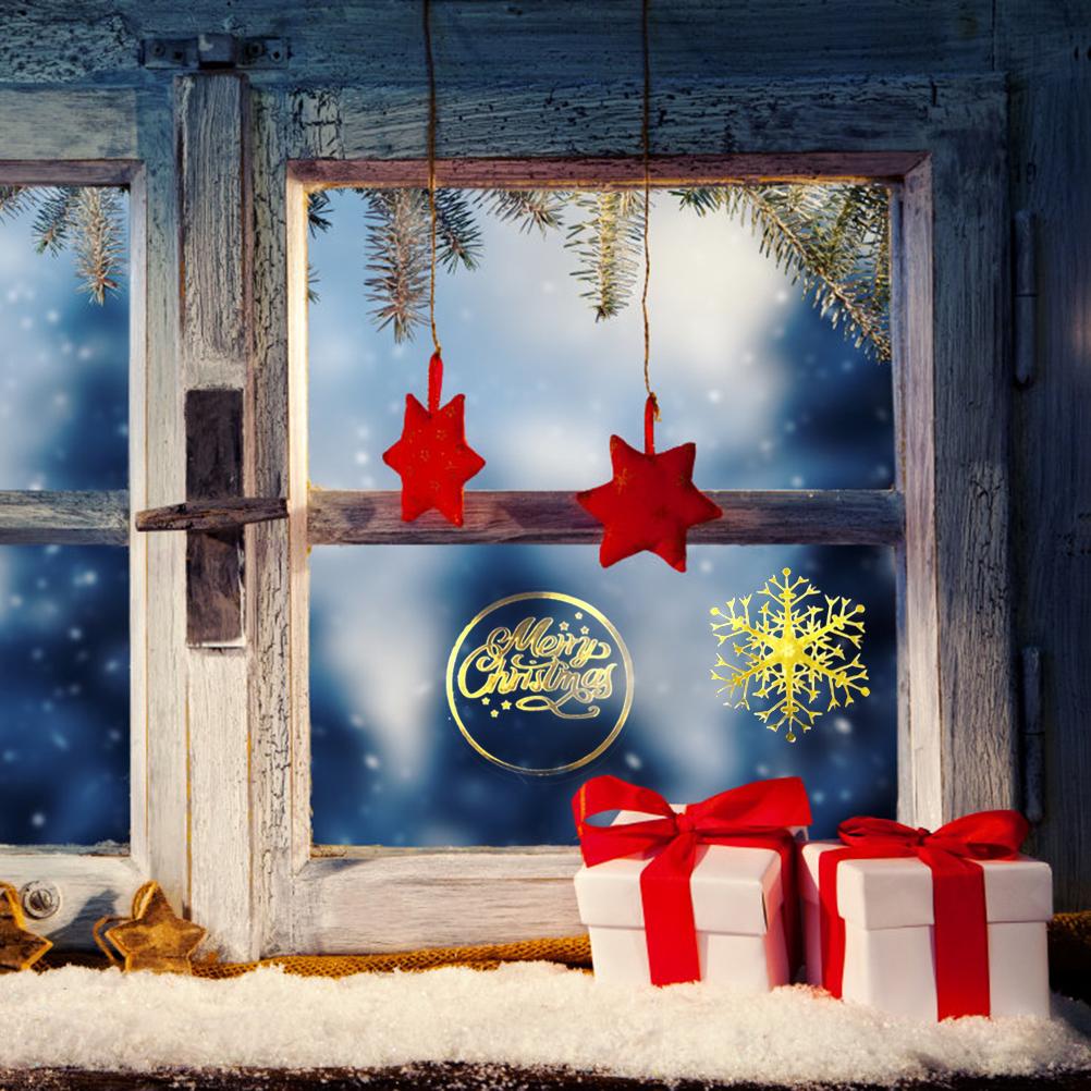 500pcs Christmas Stickers Gold Snowflake Christmas Stickers Round Self Adhesive Envelope Stickers