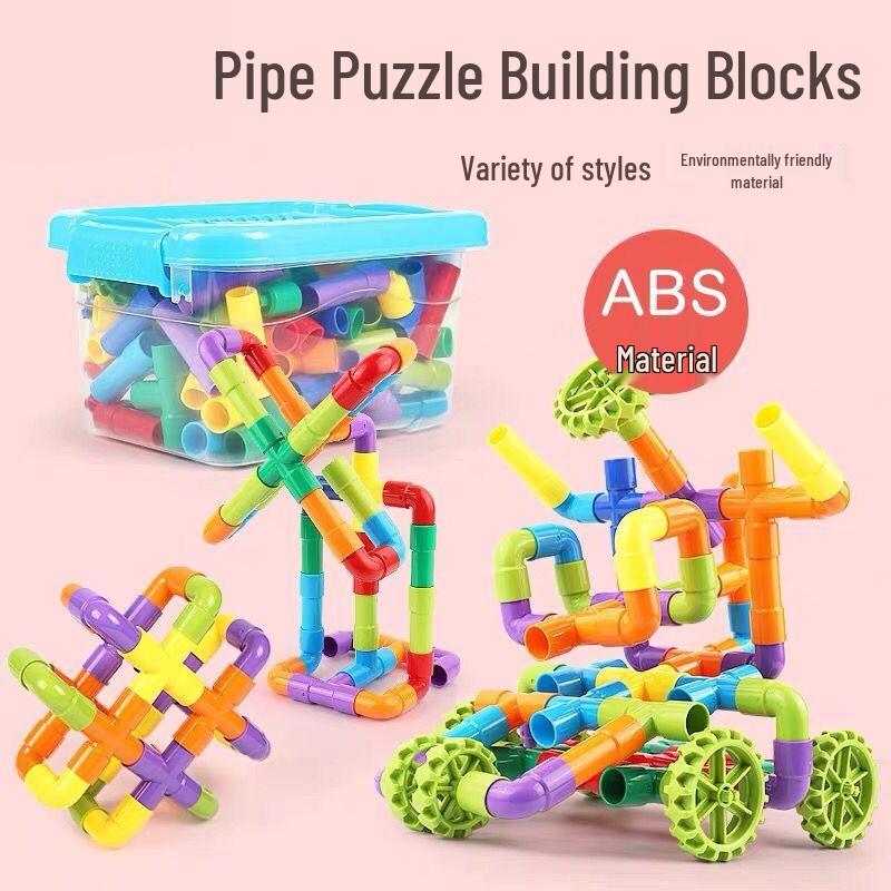 Children's Educational Interlocking Building Blocks - DIY Water Pipe Assembly Toy for Early Learning