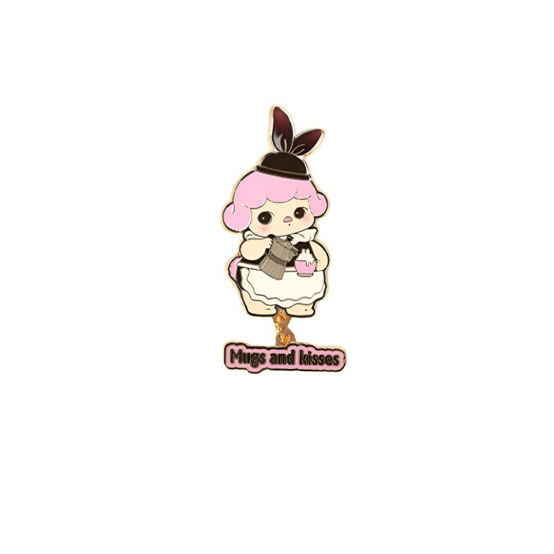 POP MART Pucky Elf Bunny Café Collection, Badge Mystery Boxes, Single Blind Box
