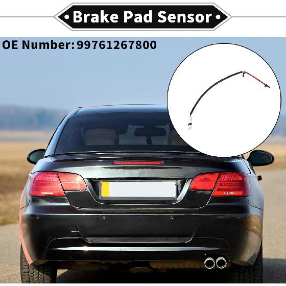 1pc Brake Pad Wear Sensor for Porsche 911 3.8L 2005-2012 TPU Rubber Black Front Disc Break Pad Wear Indicator Sensor