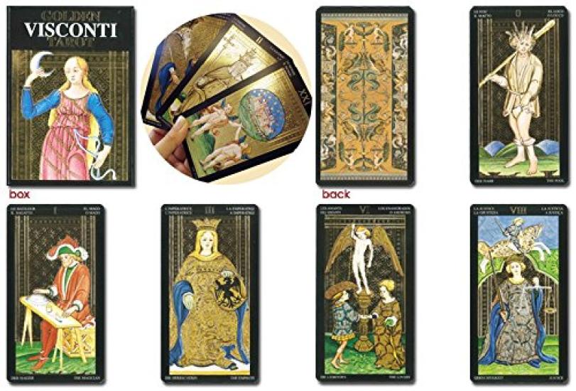Tarot Cards Fortune Telling Golden Visconti Tarot Arcana Box Japanese booklet included (Major only/Hard Edition) "Pocket Manual"